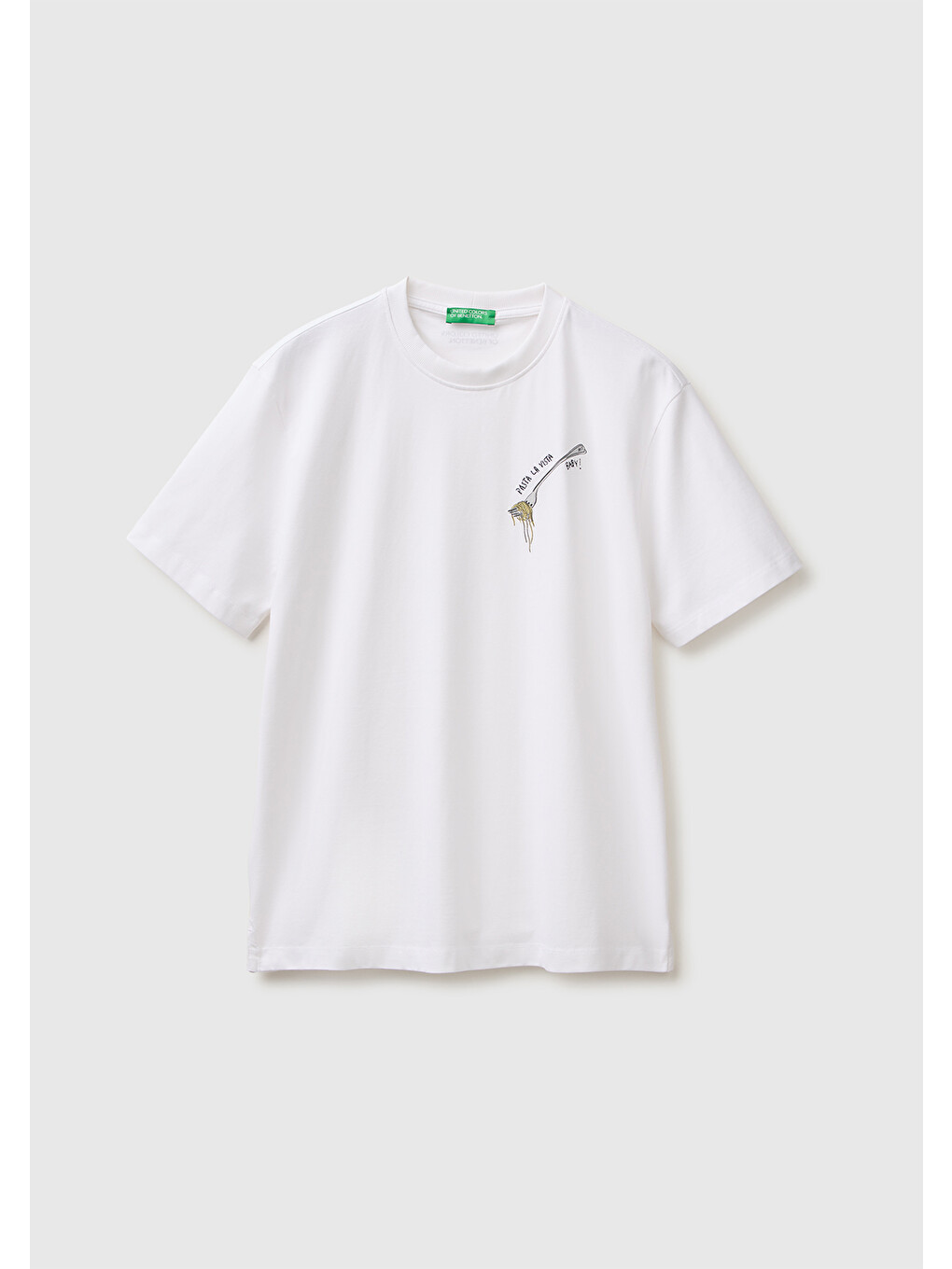 Erkek Beyaz Mix %100 Pamuk Grafik Baskılı Regular Fit Bisiklet Yaka T-Shirt