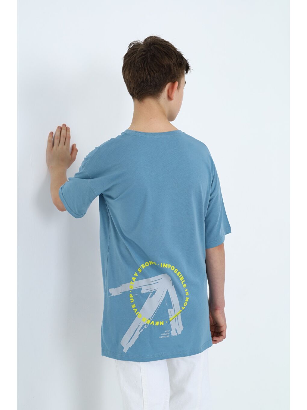 Mavi Erkek Çocuk Baskılı Tişört-2