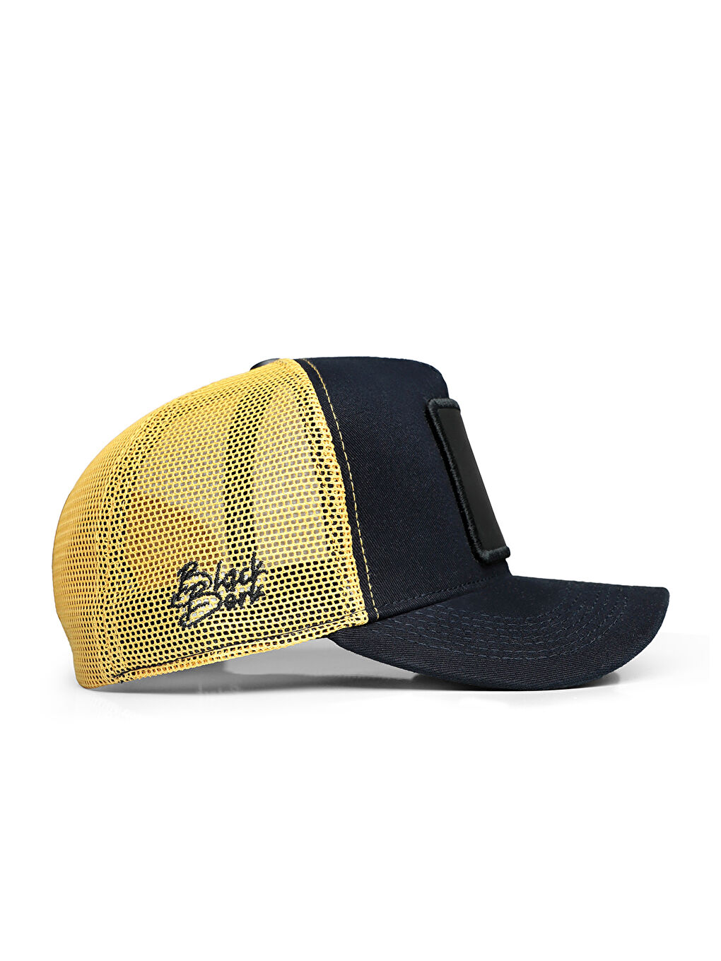 BlackBörk Bej V1 Trucker Panter - 4BS Kod Logolu Unisex Lacivert-Sarı Şapka (Cap) - 1