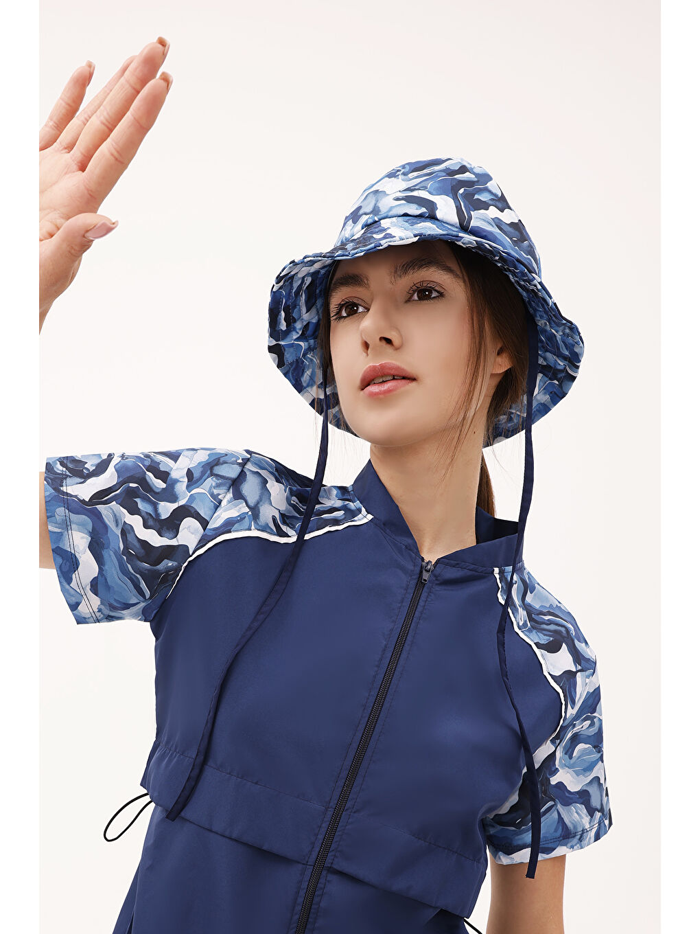 Desenli Bucket Şapka RŞ-113 Pera Granit Lacivert01-2