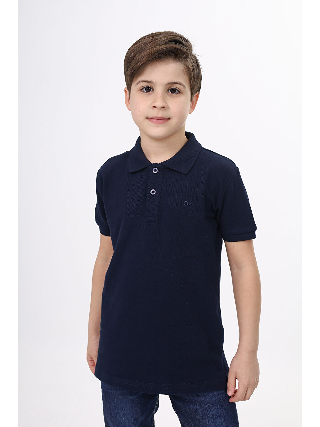 Lacivert Unisex Çocuk Nakışlı Tişört