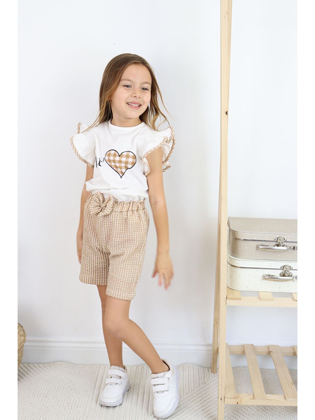 Kahverengi Jet Love Baskılı İkili Takım-1