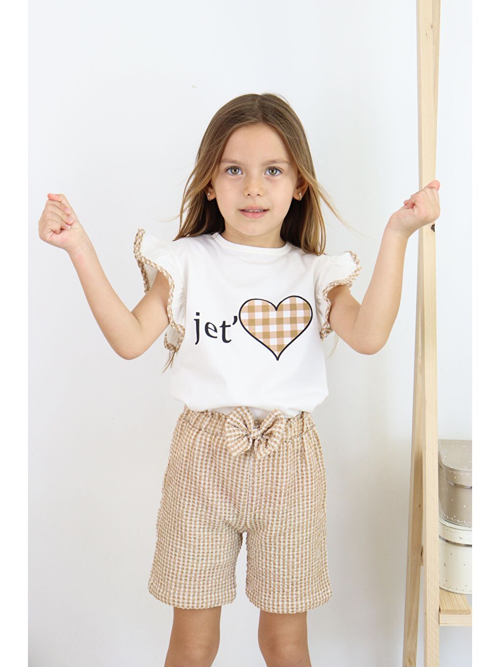 Kahverengi Jet Love Baskılı İkili Takım-2