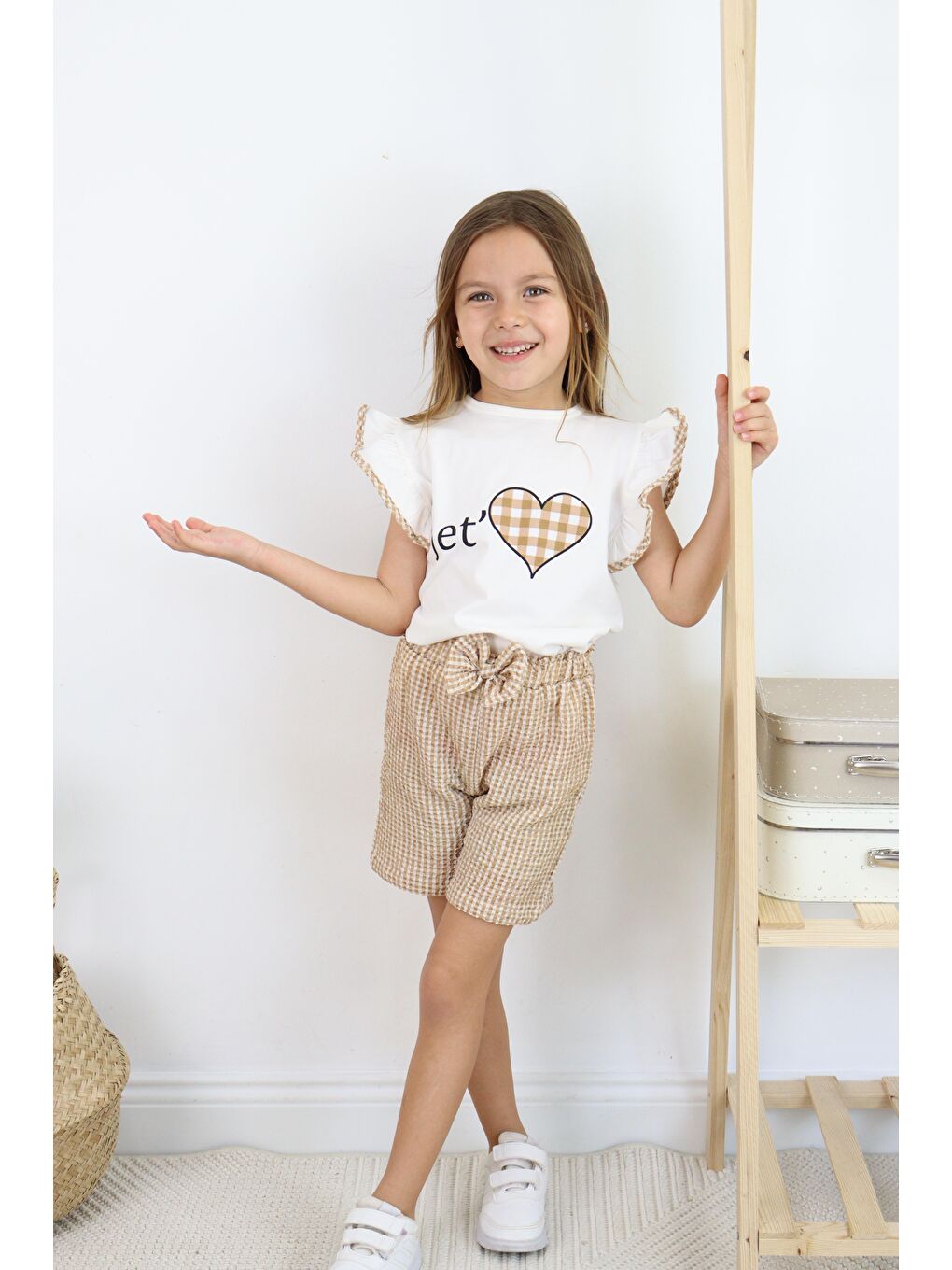 Kahverengi Jet Love Baskılı İkili Takım-4