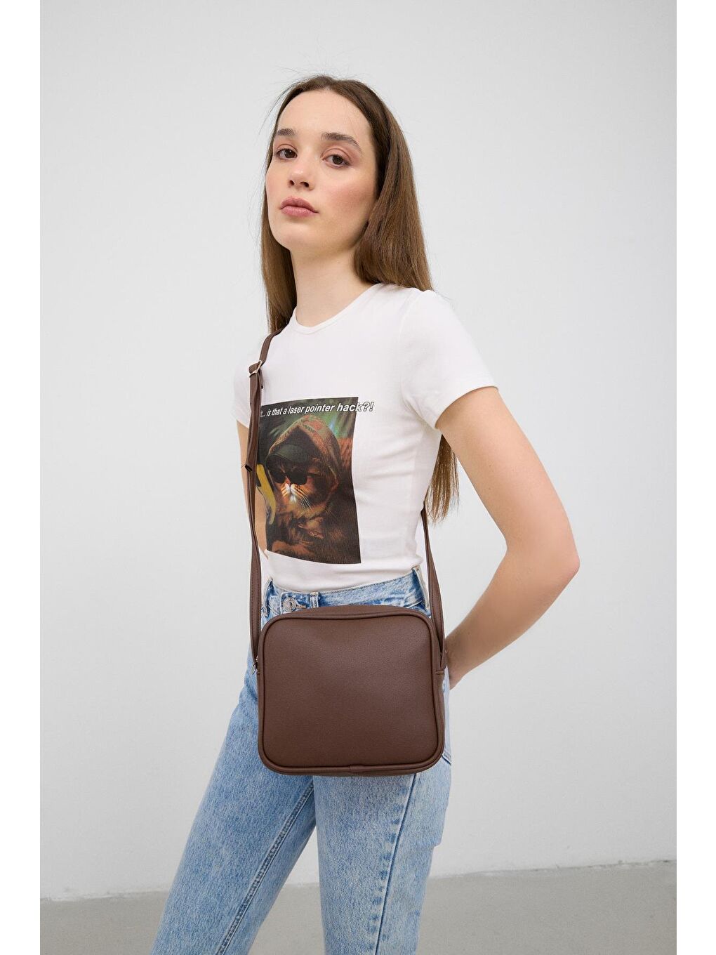 Kahverengi Lina Çapraz Çanta Acı Kahve-5