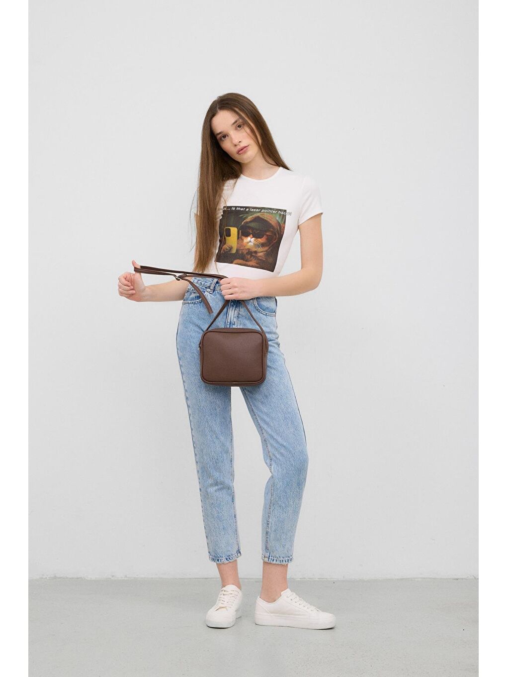 Kahverengi Lina Çapraz Çanta Acı Kahve-6