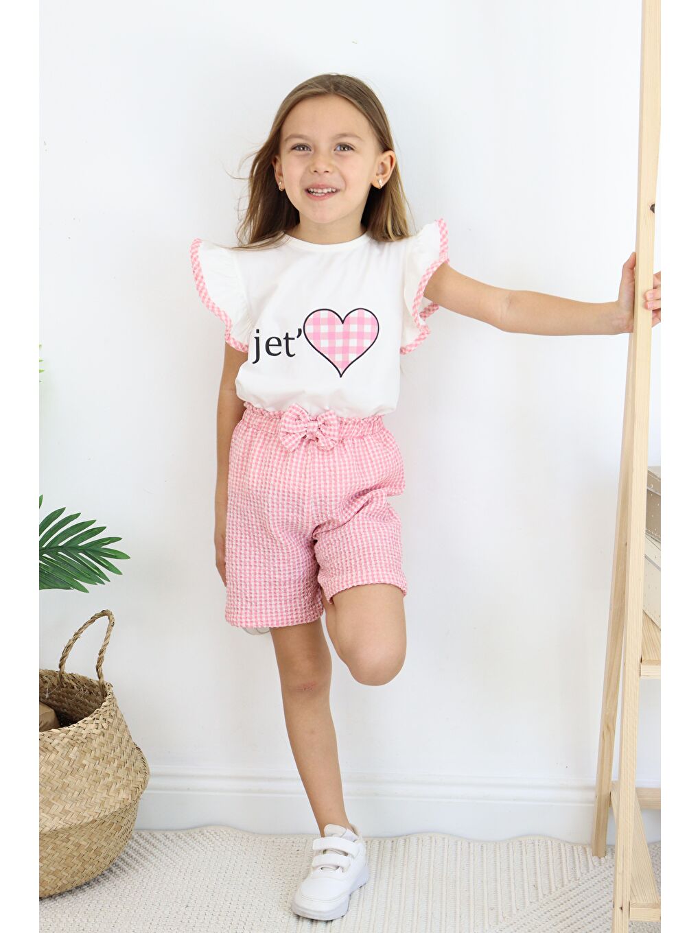 Pembe Jet Love Baskılı İkili Takım-4