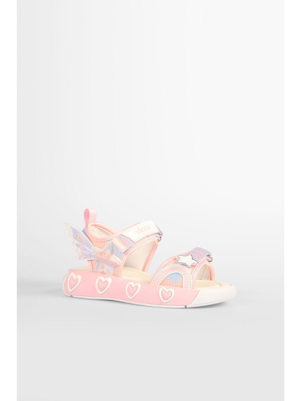 Pembe Label Hafif Kız Çocuk Pudra Sandalet-2