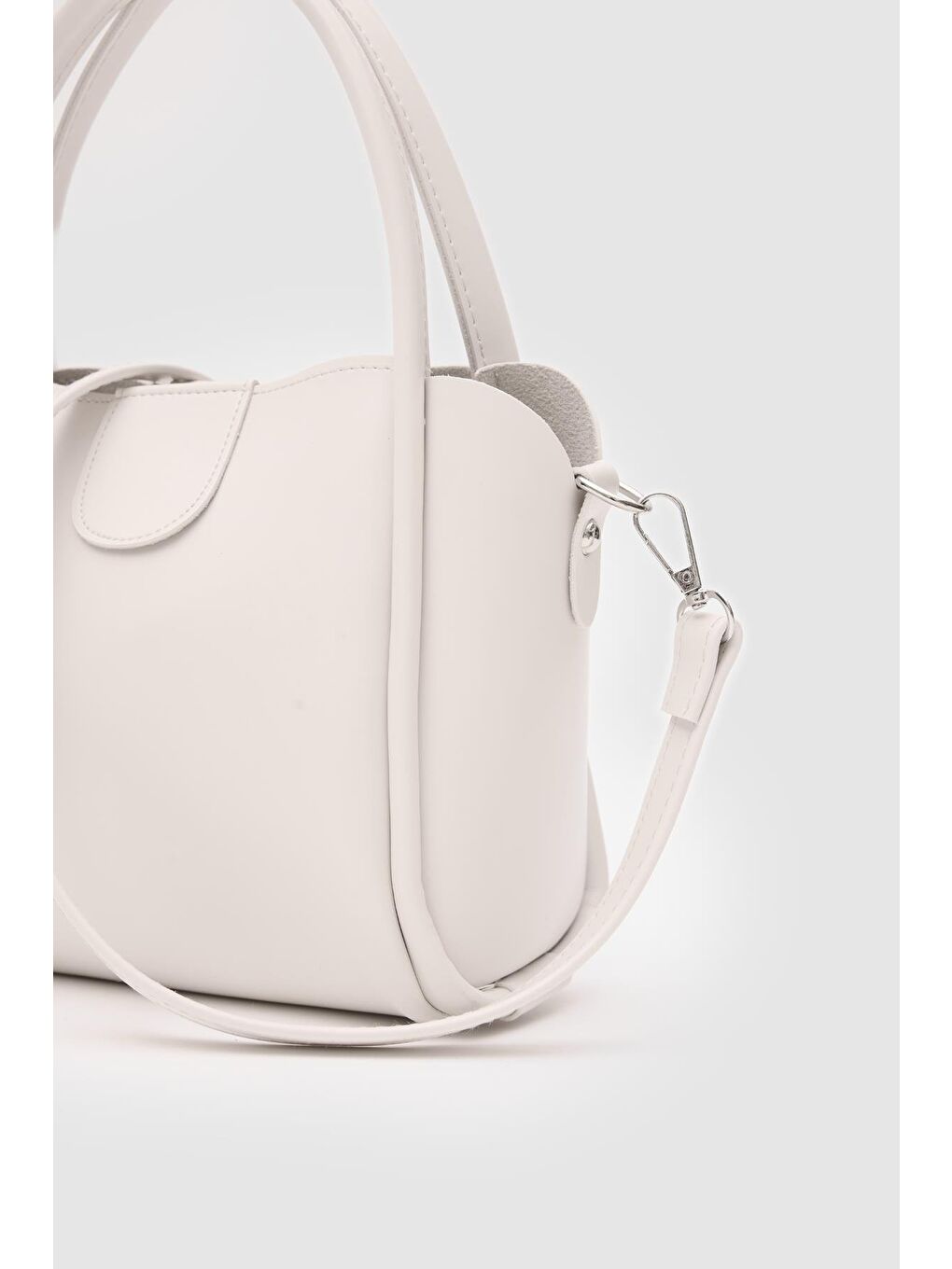 Ekru Beca El Ve Çapraz Çanta Krem-3