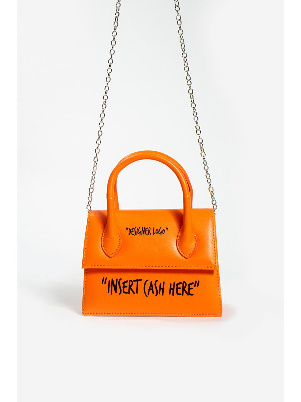 Turuncu Kulplu Zincir Askılı Kadın El Çantası BAG321-23-3