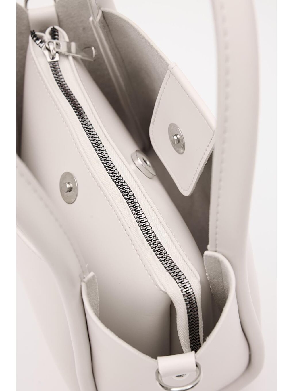 Ekru Beca El Ve Çapraz Çanta Krem-5