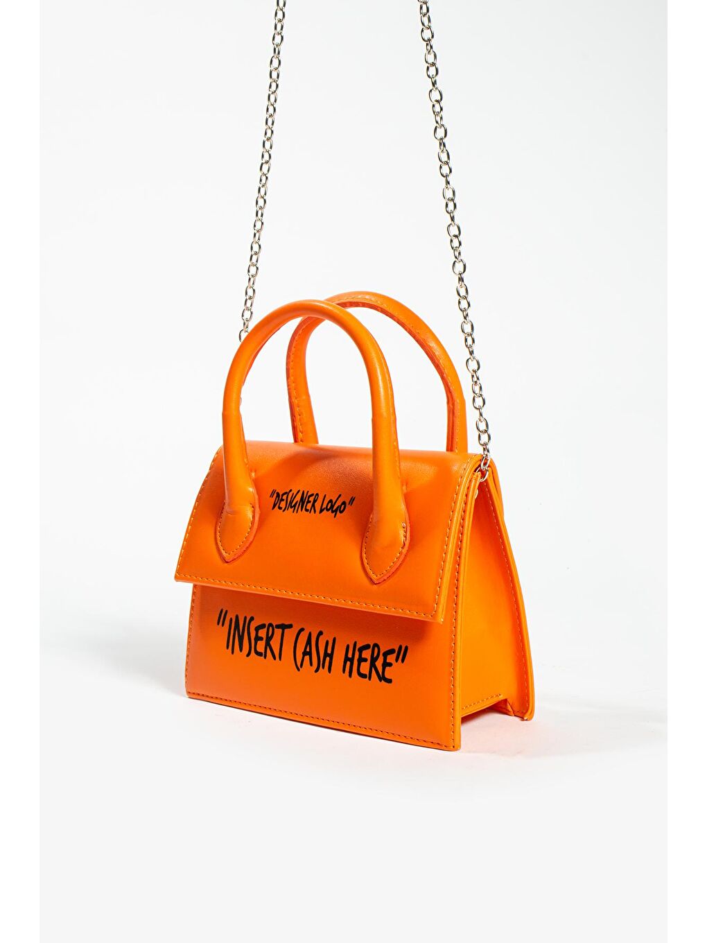 Turuncu Kulplu Zincir Askılı Kadın El Çantası BAG321-23-4