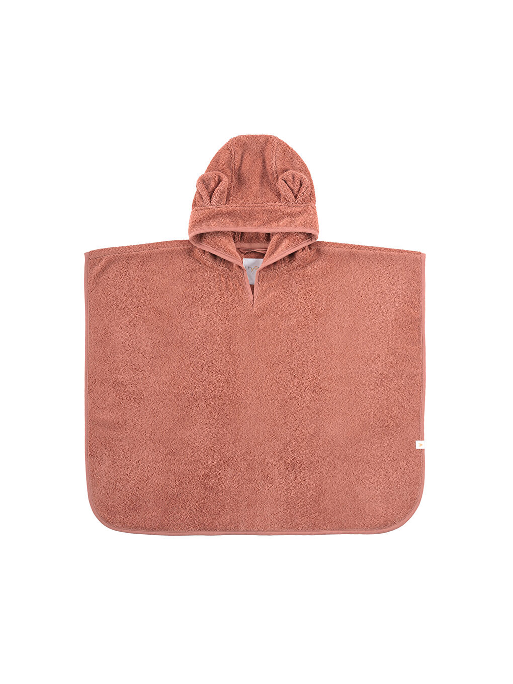 Kahverengi Tiny Bear Organik Pamuk Çocuk Panço Kiremit