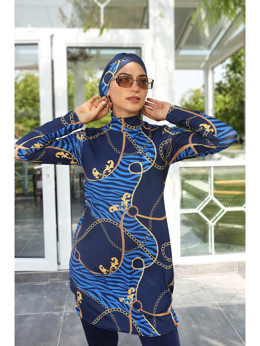 Elastanlı Tam Kapalı Tesettür Mayo 268 514 Lacivert