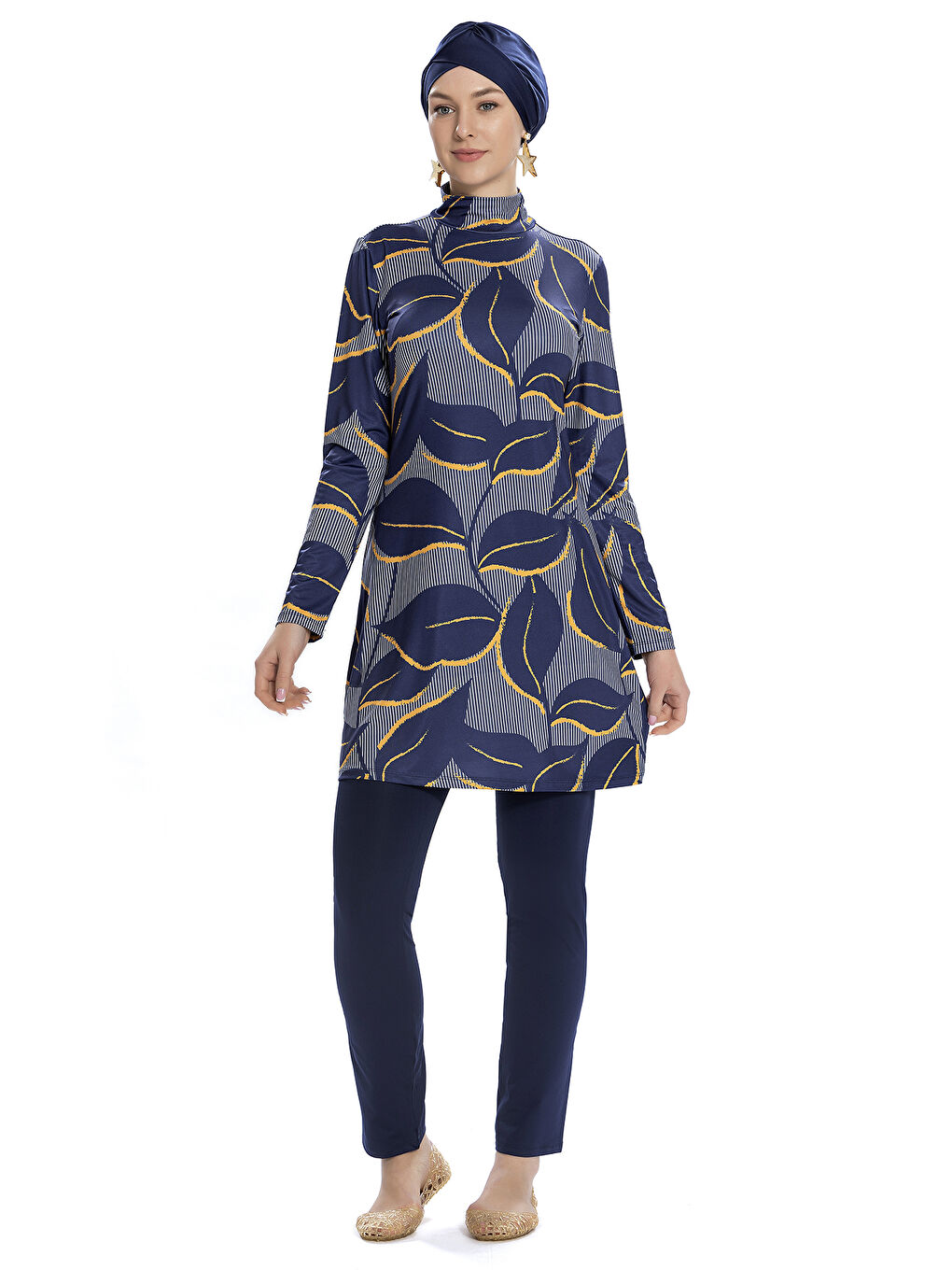Elastanlı Tam Kapalı Tesettür Mayo 252 504 Lacivert