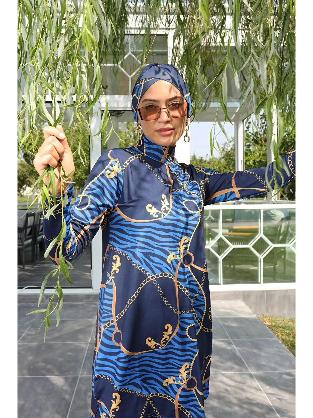 Elastanlı Tam Kapalı Tesettür Mayo 268 514 Lacivert-2