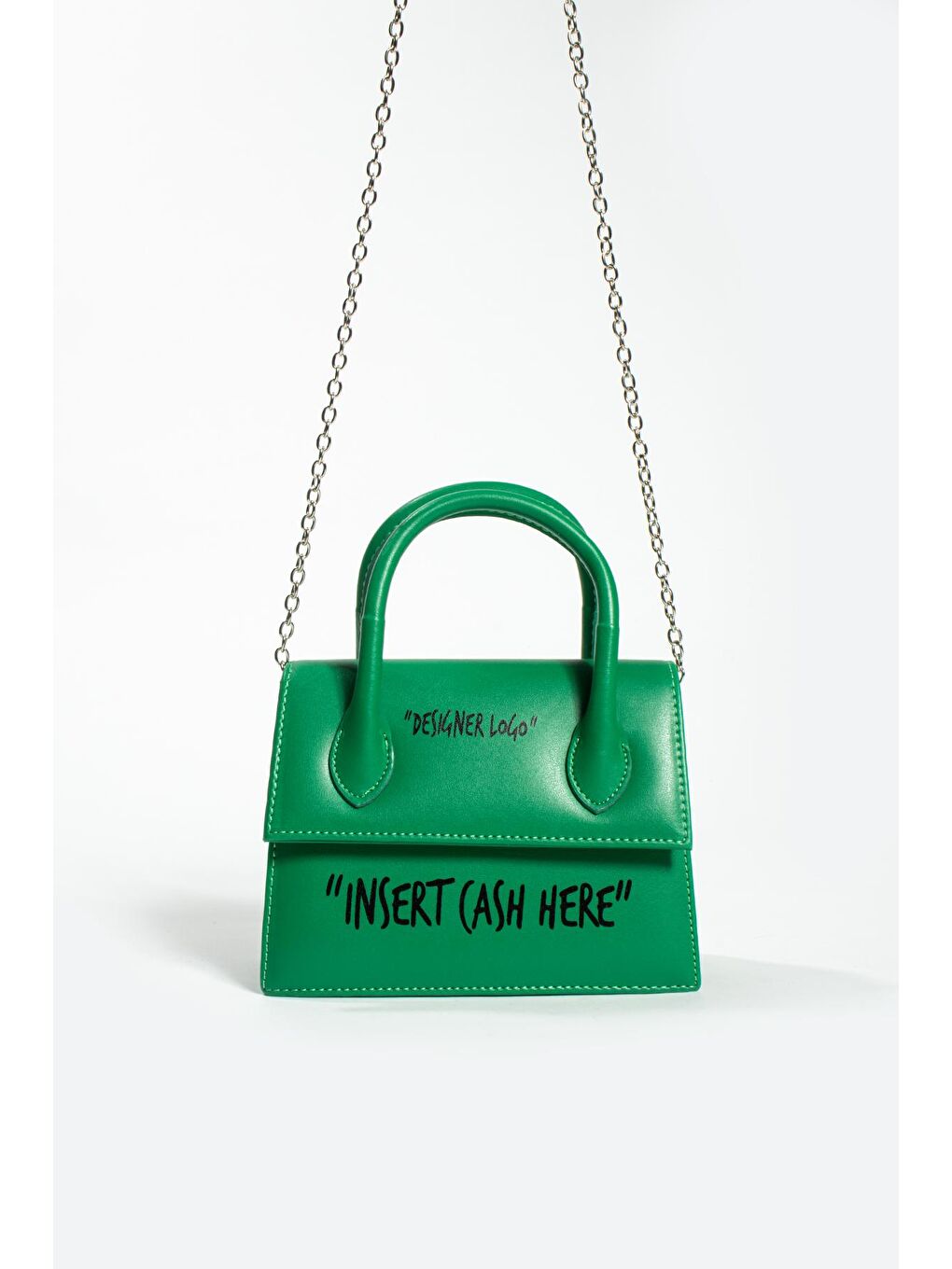 Yeşil Kulplu Zincir Askılı Kadın El Çantası BAG321-23-3