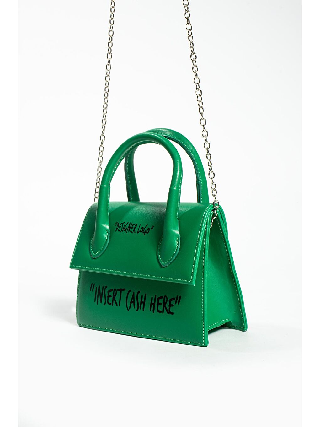 Yeşil Kulplu Zincir Askılı Kadın El Çantası BAG321-23-4