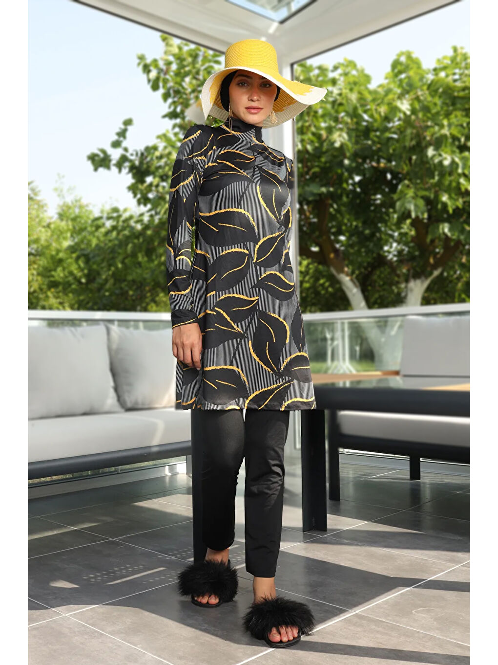 Elastanlı Tam Kapalı Tesettür Mayo 252 506 Siyah-1