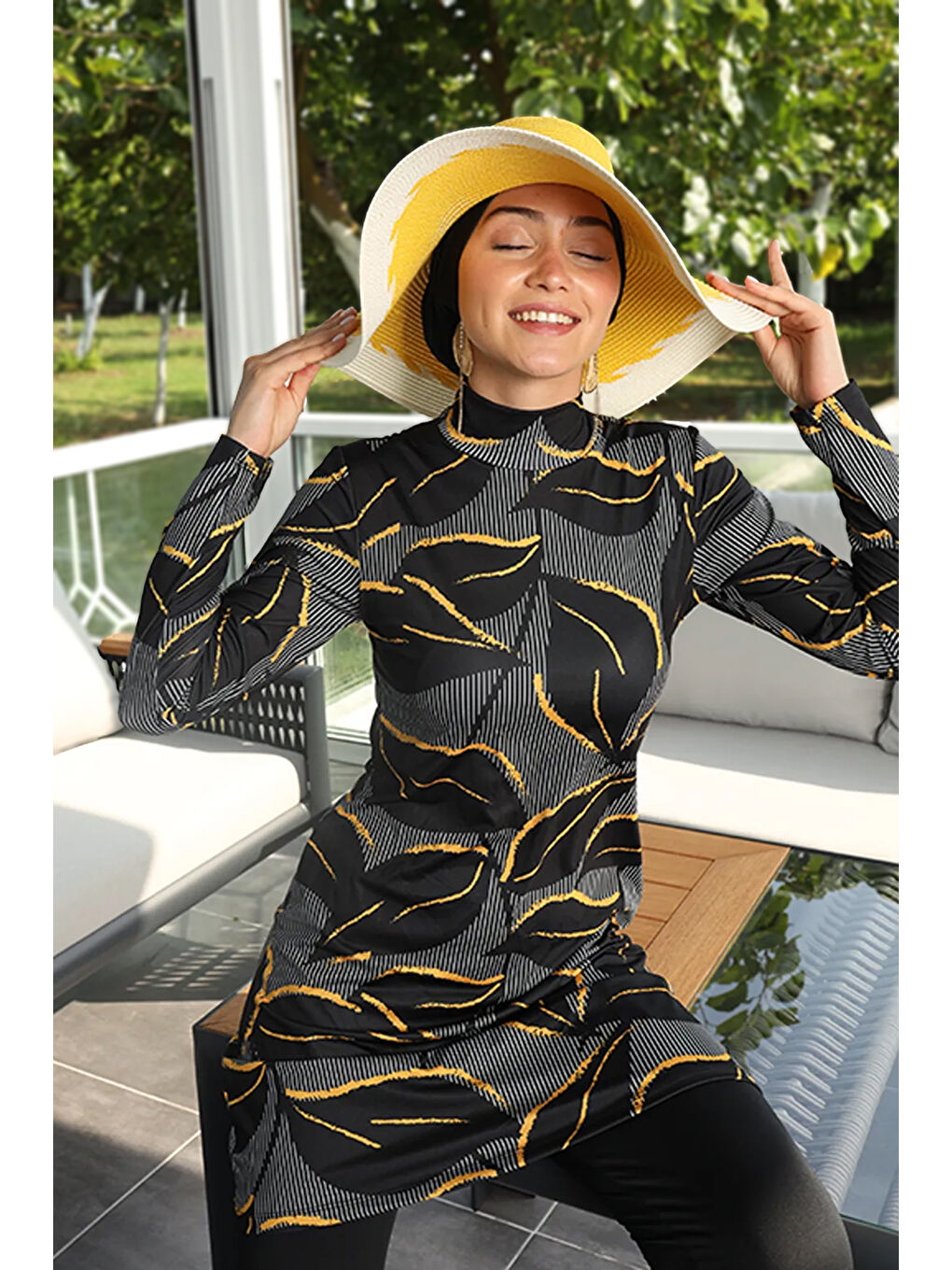 Elastanlı Tam Kapalı Tesettür Mayo 252 506 Siyah-2