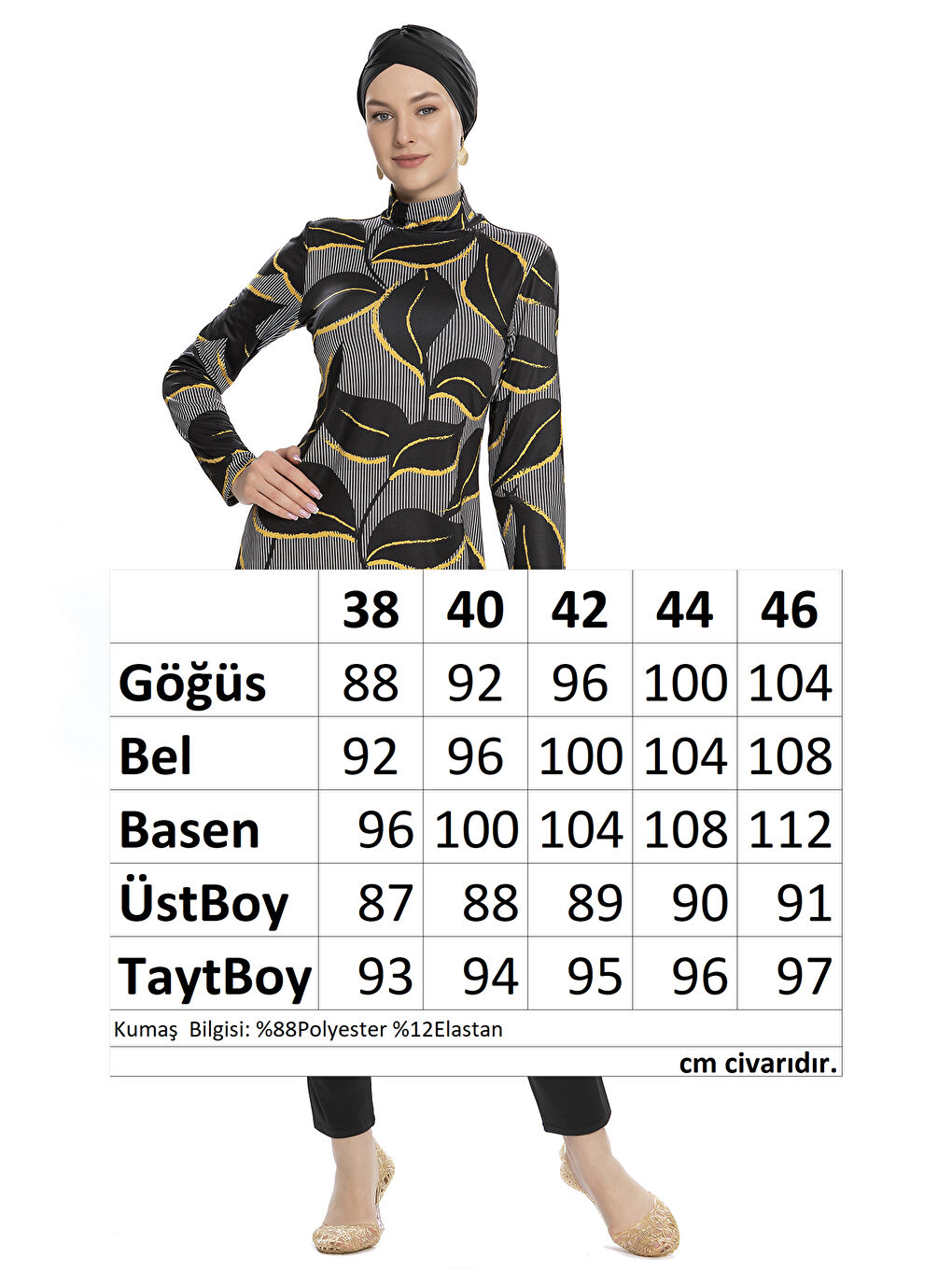 Elastanlı Tam Kapalı Tesettür Mayo 252 506 Siyah-3