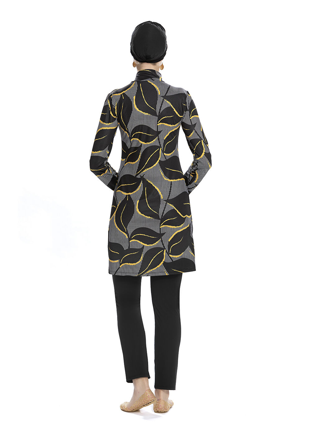 Elastanlı Tam Kapalı Tesettür Mayo 252 506 Siyah-4