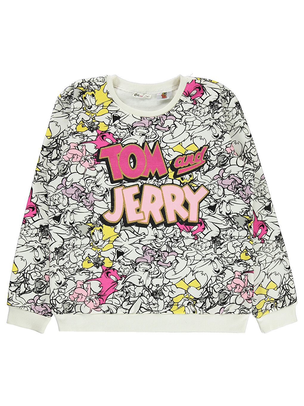 Civil Tom Ve Jerry Kız Çocuk Sweatshirt 10-13 Yaş Ekru