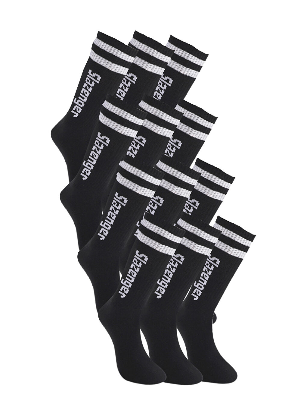 JINN 12 li Set Erkek  Siyah Çorap