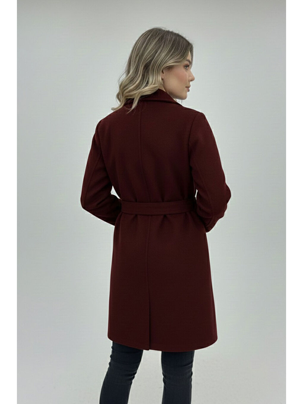 Kadın Kuşaklı Kaban 9171 - Bordo-1