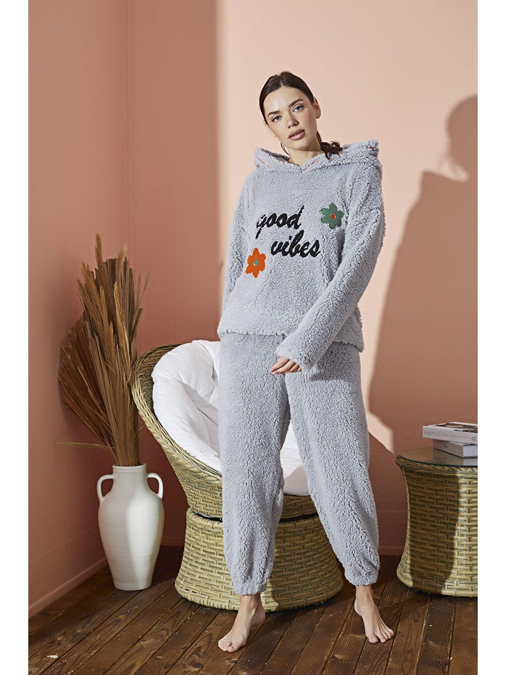 Gri Sharpa Pijama Takim 8983 -3-1