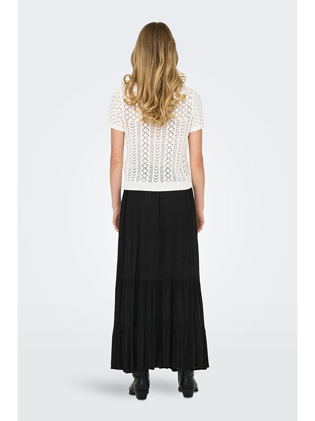 Ekru Onlsaga Pamuklu Regular Fit Bisiklet Yaka Örme Kadın Bluz 15339662-3