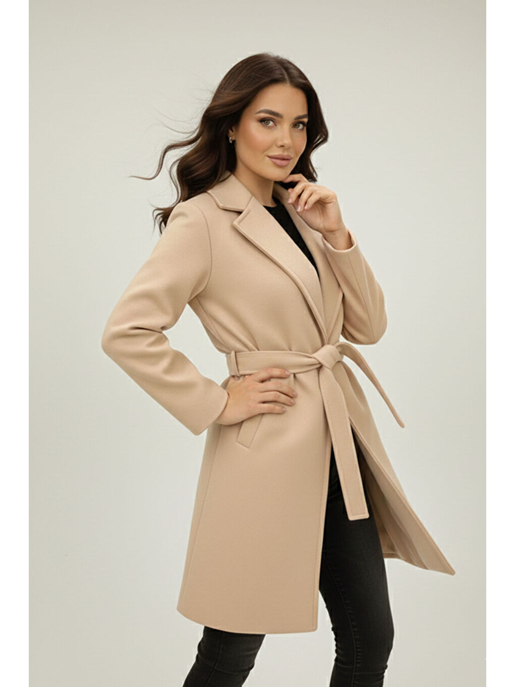 Kadın Kuşaklı Kaban 9171 - Bej-1