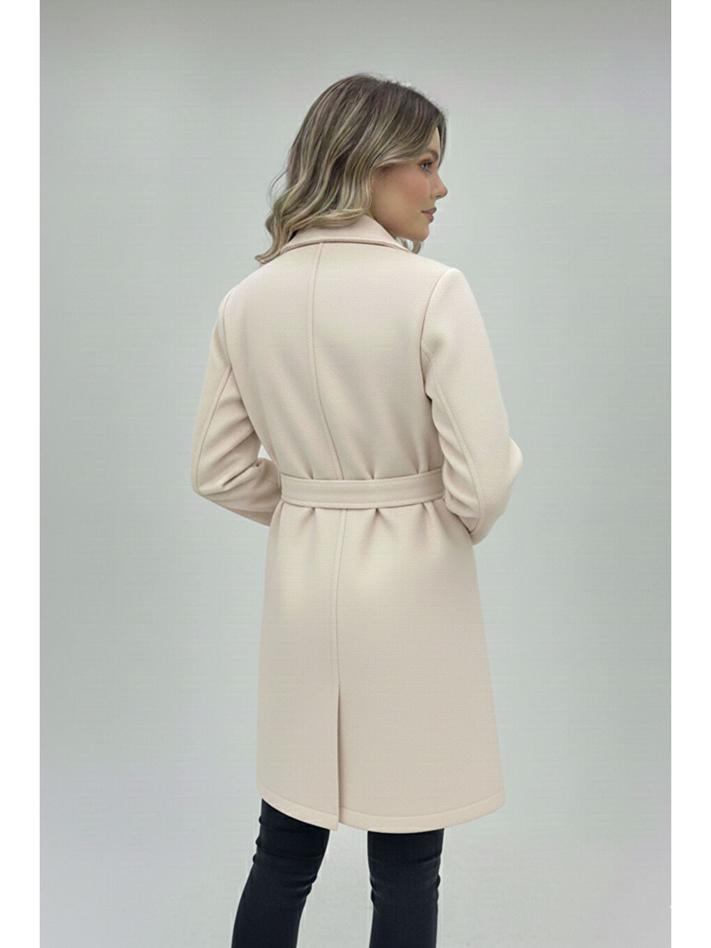Kadın Kuşaklı Kaban 9171 - Ekru-1