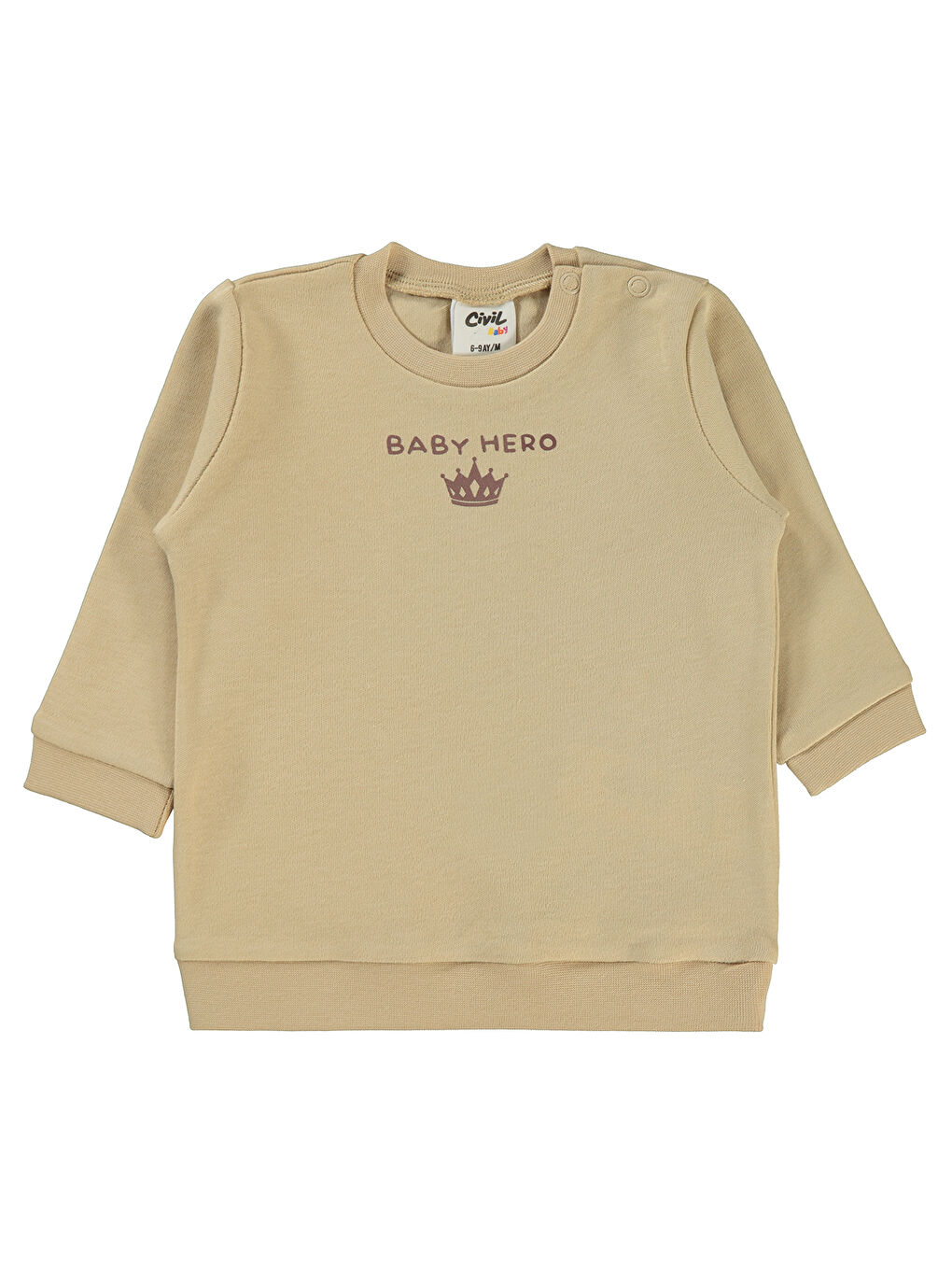 Civil Kahverengi Baby Erkek Bebek Sweatshirt 6-18 Ay Sütlü Kahve