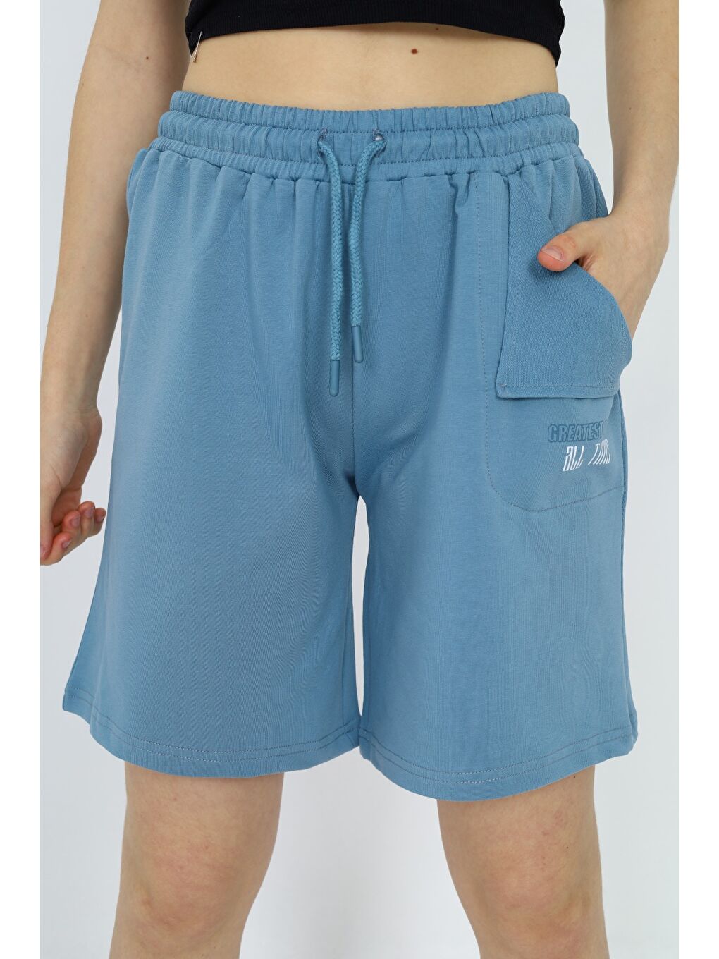 Mavi Kız Çocuk Baskılı Şort