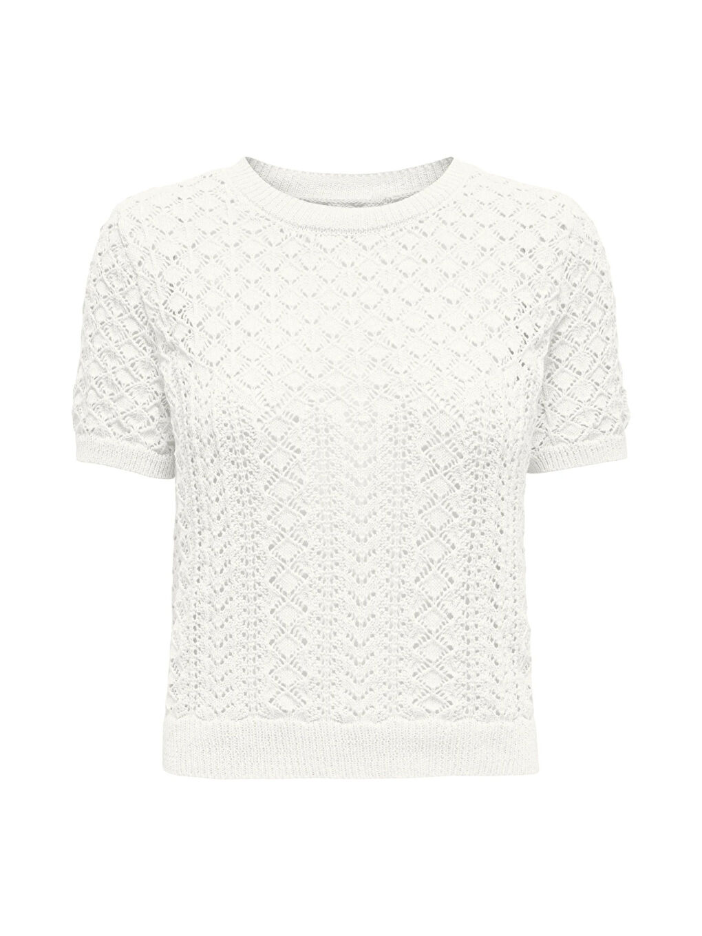 Ekru Onlsaga Pamuklu Regular Fit Bisiklet Yaka Örme Kadın Bluz 15339662-5