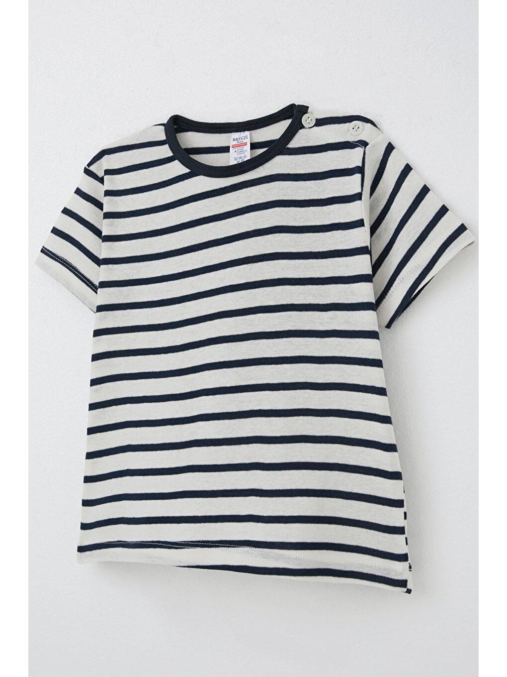 Erkek Çocuk Tişört Patlı Çizgili Ekru (1-4 Yaş)-2