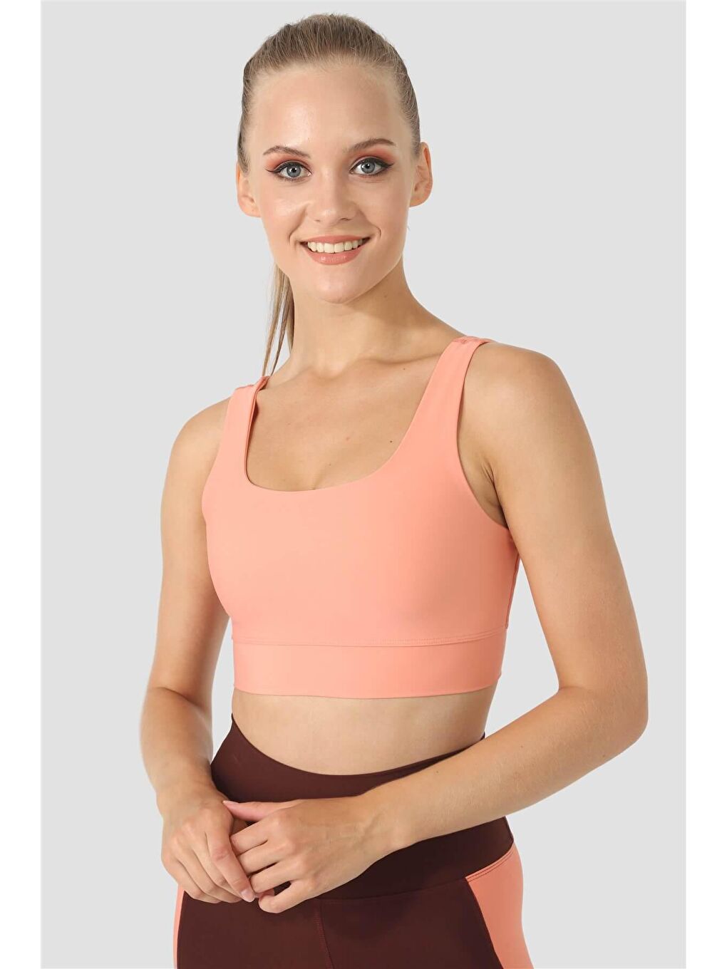 Superstacy Şeftali Square Neck Şeftali Spor Büstiyer