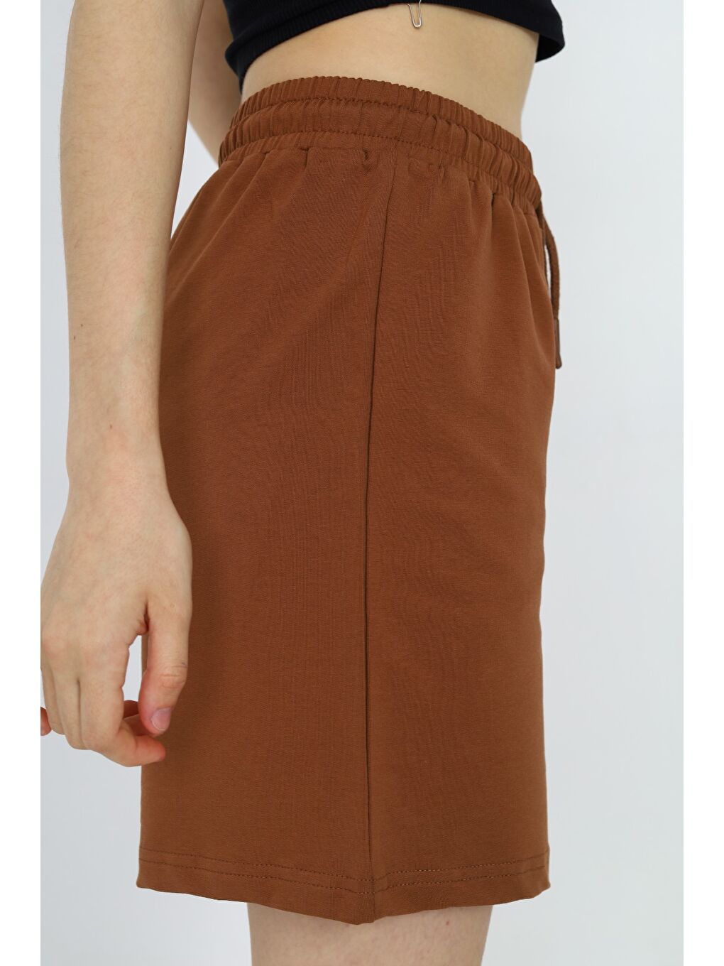 Kahverengi Kız Çocuk Baskılı Şort-1