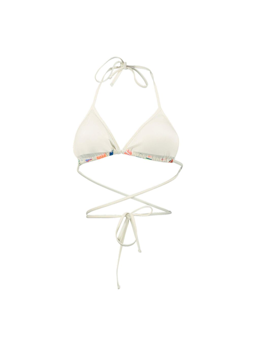 Beyaz SWIM Kadın Wrap Around Üçgen Bikini Üstü-1