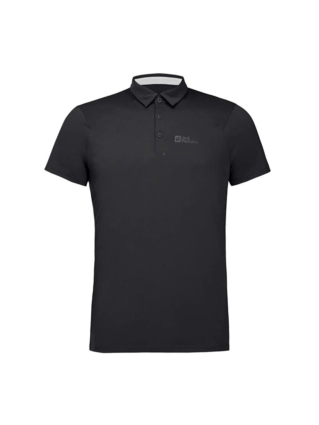 Siyah Polo Yaka Kısa Kollu Tişört-1