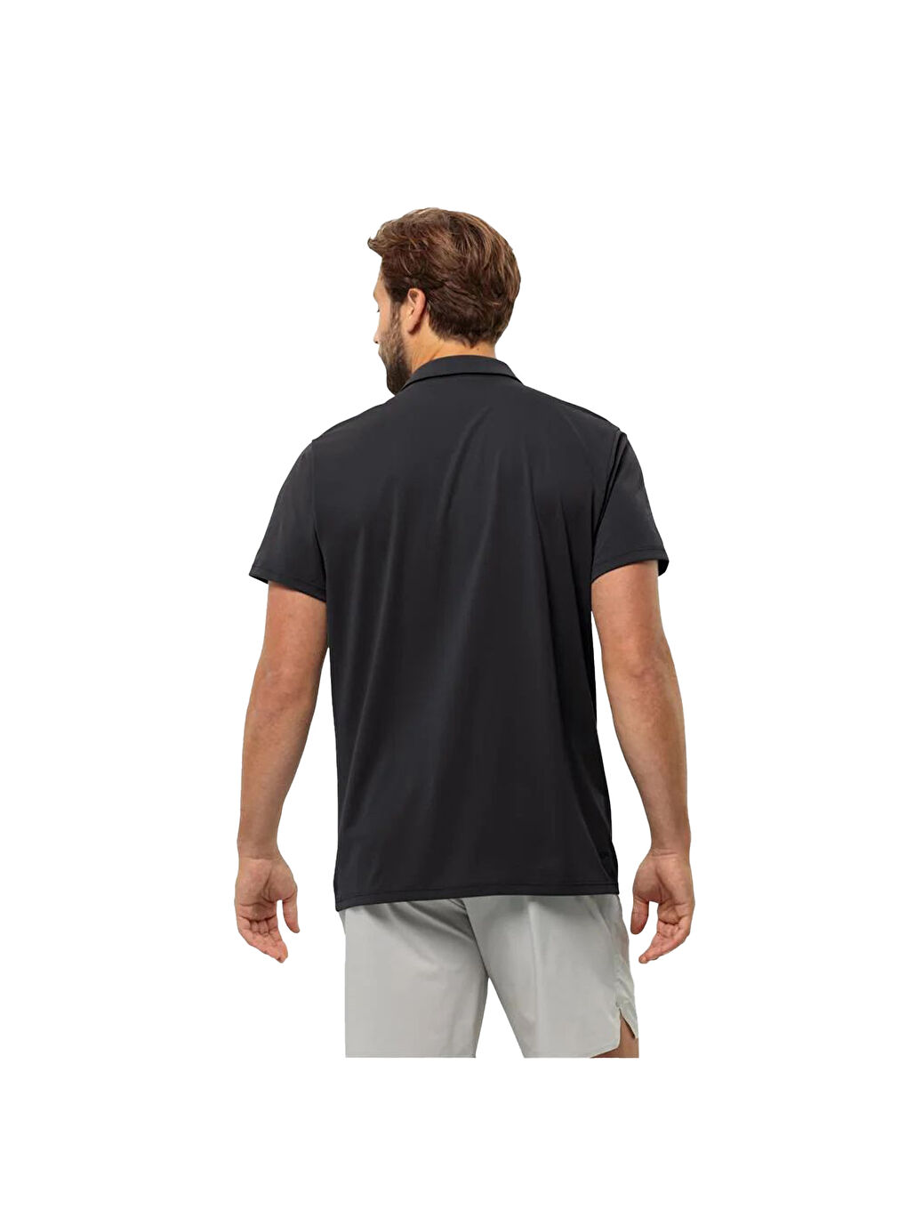 Siyah Polo Yaka Kısa Kollu Tişört-2