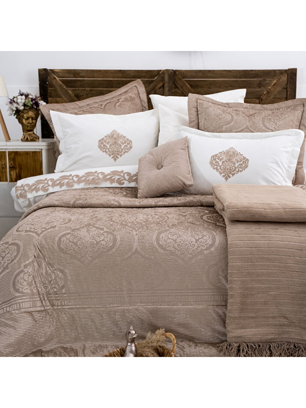 Kahverengi Home Anna Çeyiz Set 11 Parça-Cappuccino-1