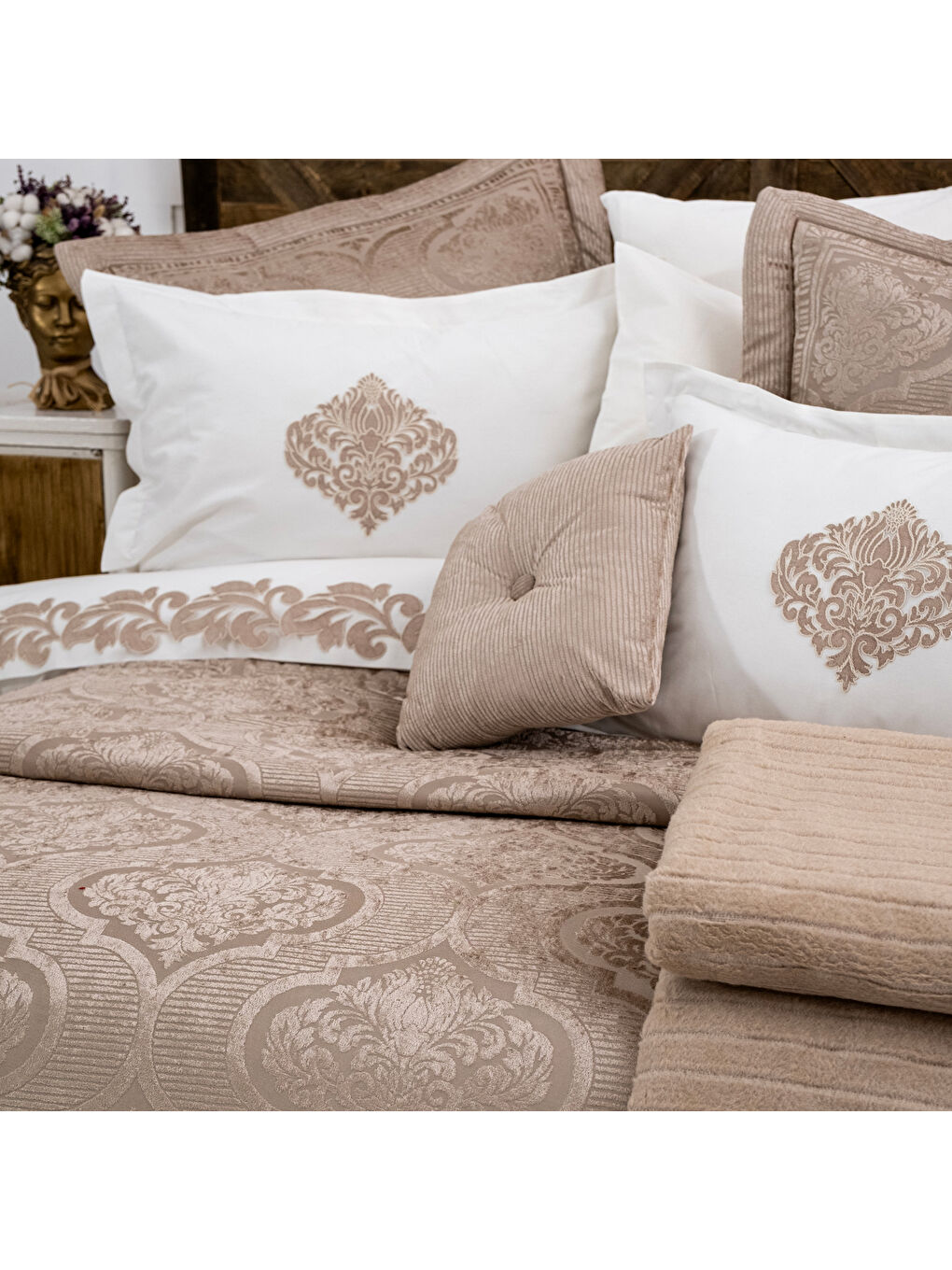 Kahverengi Home Anna Çeyiz Set 11 Parça-Cappuccino-2