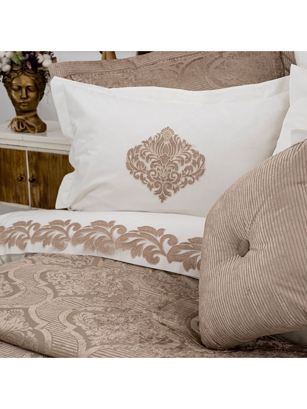 Kahverengi Home Anna Çeyiz Set 11 Parça-Cappuccino-4