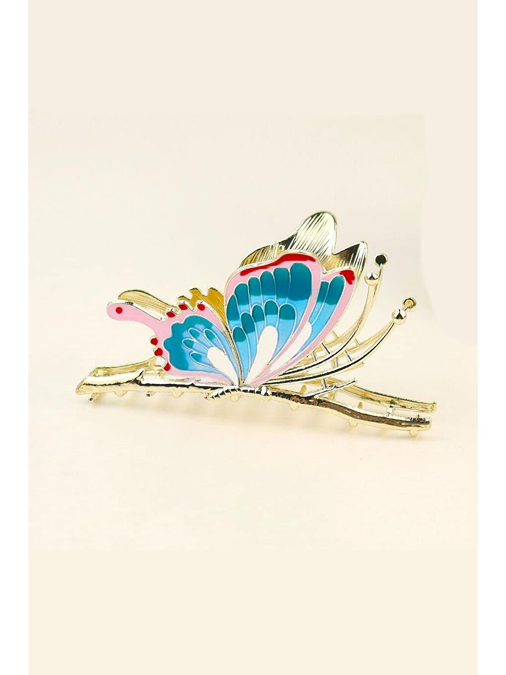 Mavi Fairytale Mineli Kelebek Metal mandal Toka-1