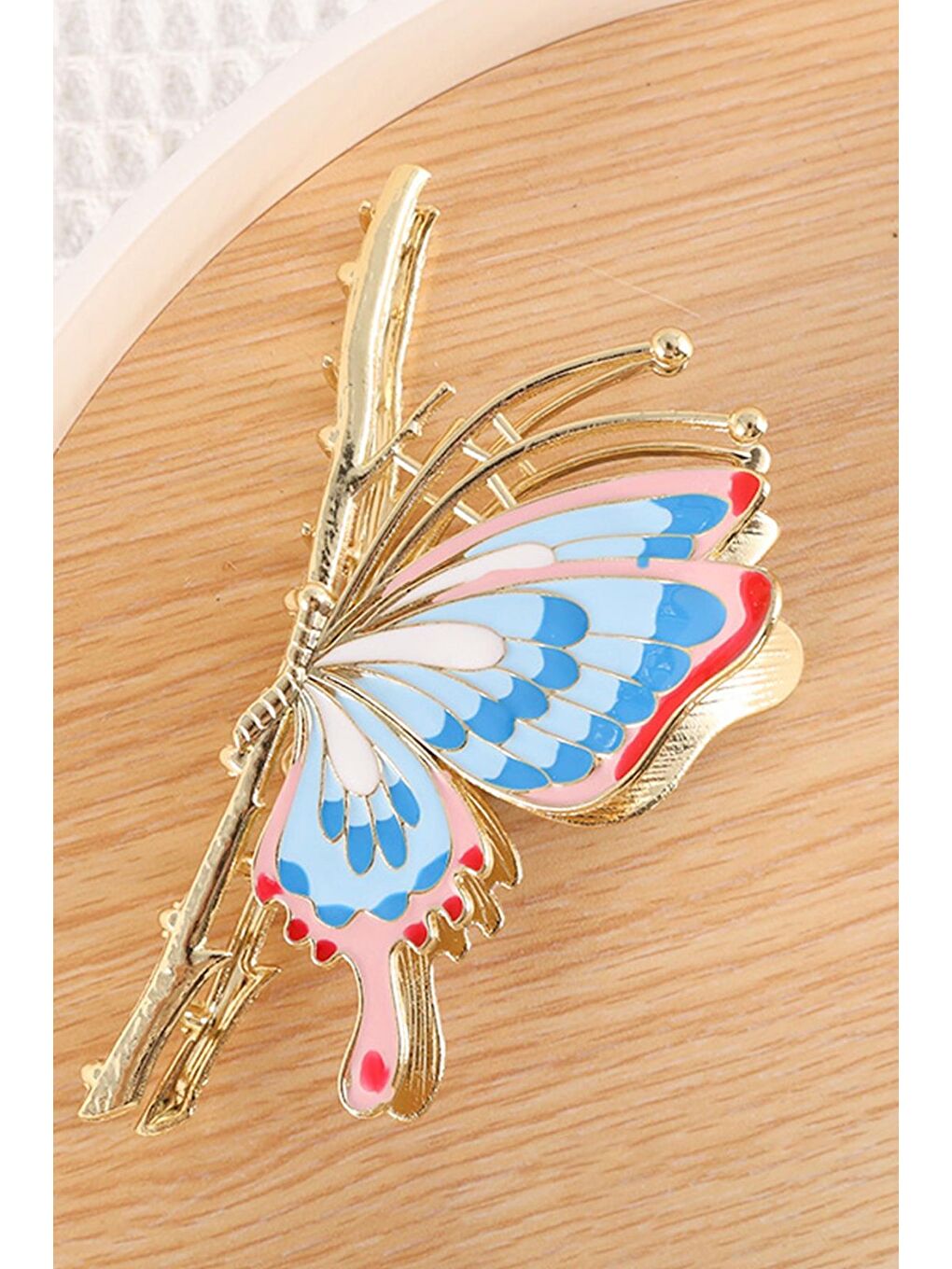 Mavi Fairytale Mineli Kelebek Metal mandal Toka-2