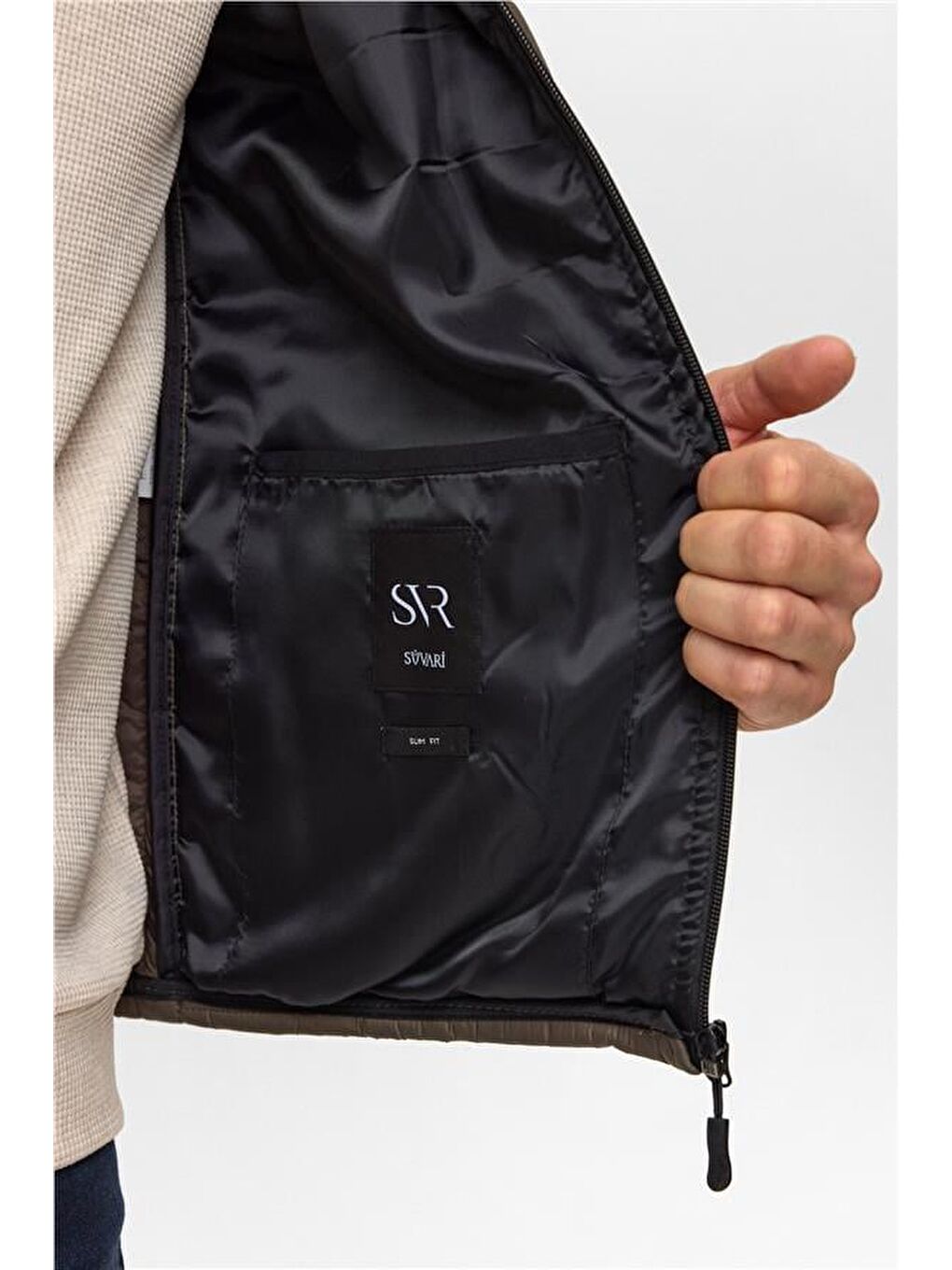 Haki Slim Kapitone Mont-4