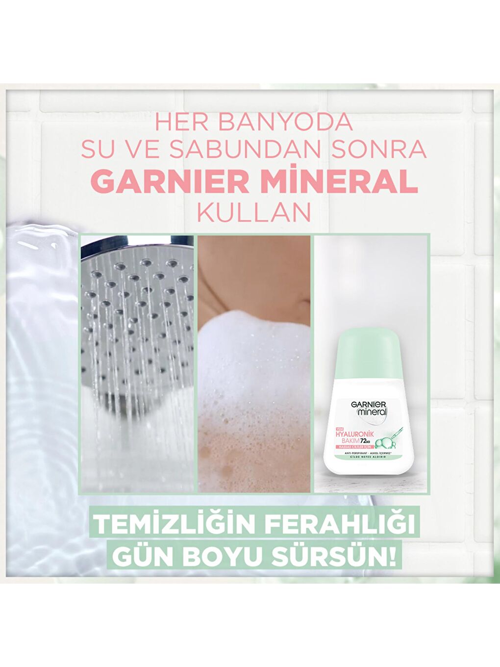 GARNIER Şeffaf Mineral Hyaluronik Bakım Roll-on Deodorant - 3