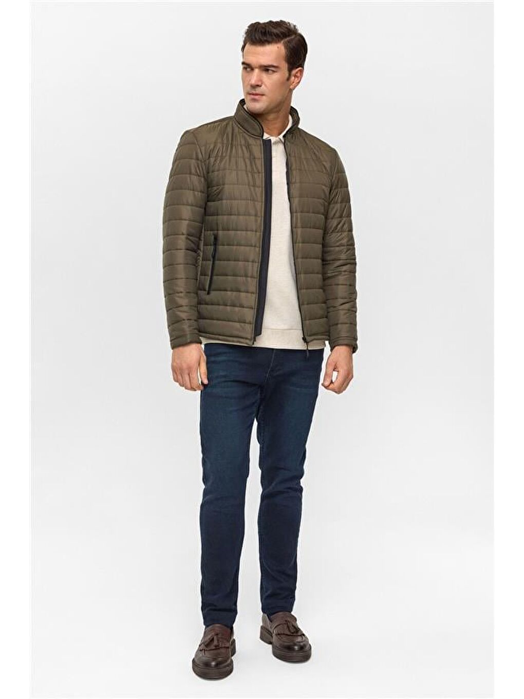 Haki Slim Kapitone Mont-6